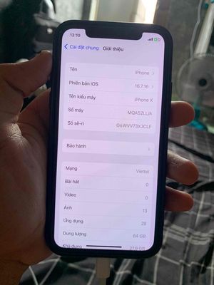 Apple iPhone X 64GB Đen Lỗi Face ID