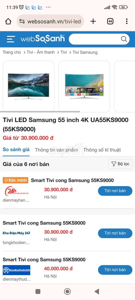 Trật nhà cần bán gấp tivi Samsung 55inh cong nặng
