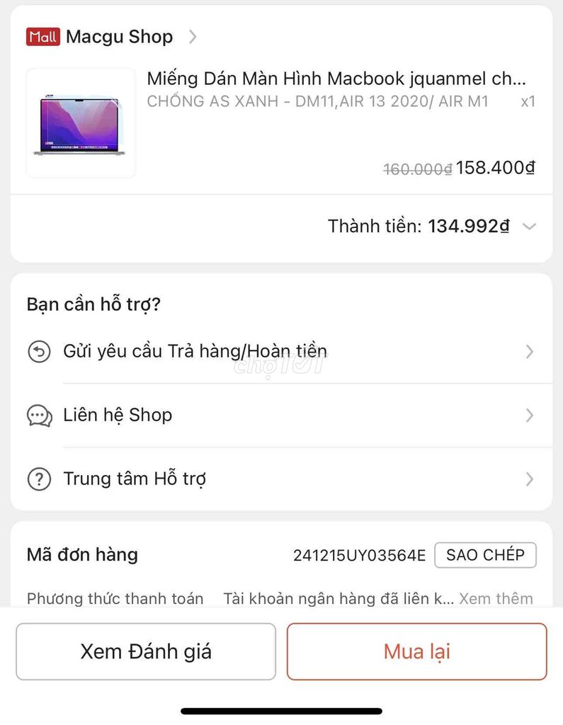 Pass Macbook Air M1 8GB 256G/Space Grey mới 98%. Mua bán Laptop tại Quận 7 Tp Hồ Chí Minh được đăng bởi Nguyen Thao hình 1