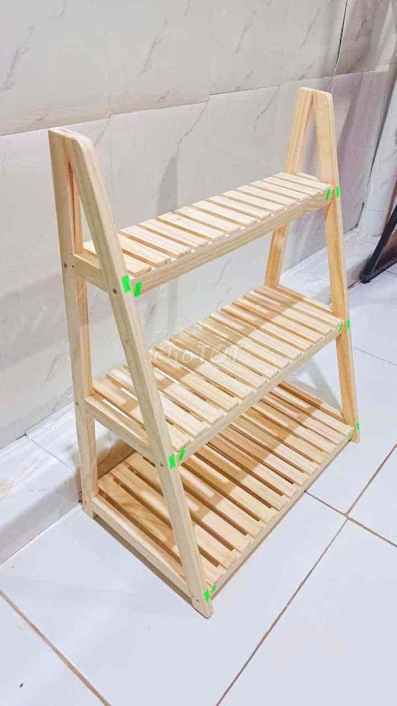 Kệ A 3 tầng gỗ thông 75x60x32/25/15cm