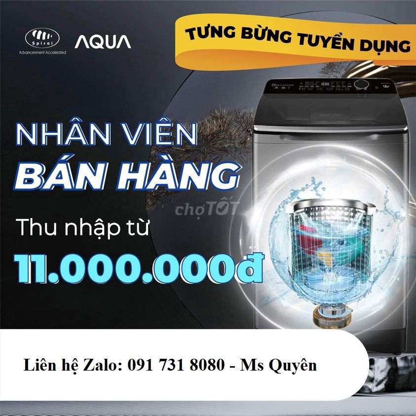 Điện Máy Aqua Tuyển NV Bán Hàng Tại TP.Bà Rịa-BRVT