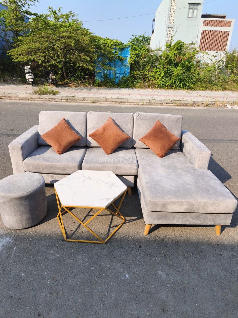 Ghế sofa vải xám hiện đại. Mua bán Bàn ghế tại Quận Ngũ Hành Sơn Đà Nẵng được đăng bởi Đồ Cũ TTpro hình 1