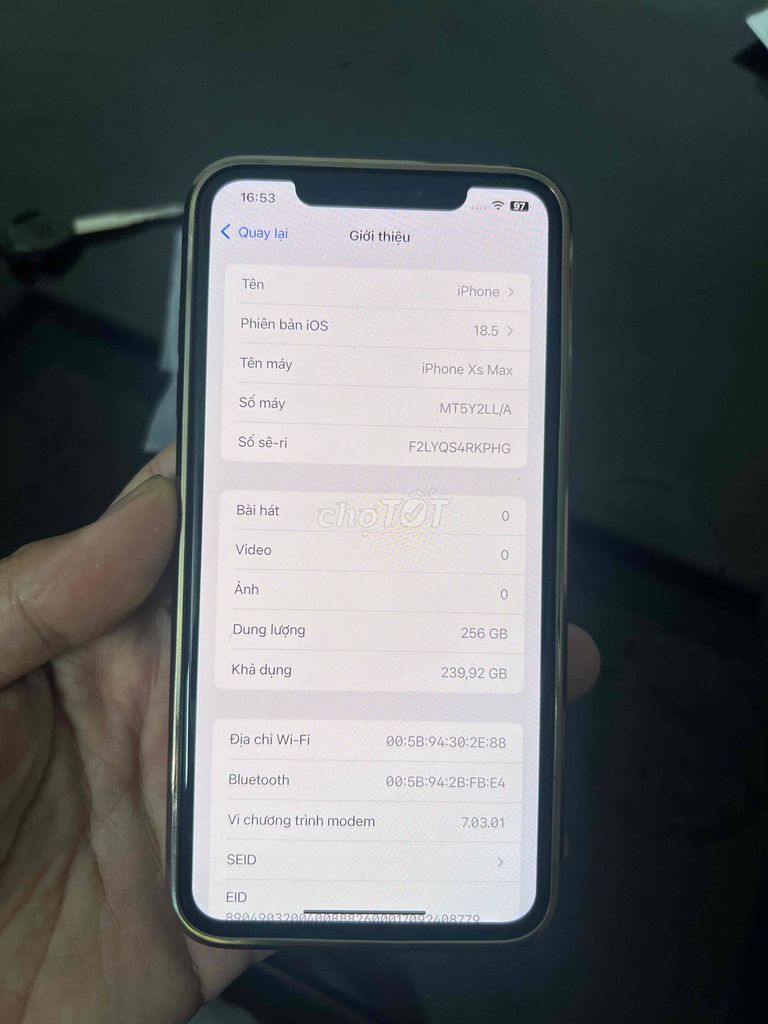 iPhone Xs Max 256GB kèm phụ kiện. Mua bán Điện thoại tại Huyện Kim Sơn Ninh Bình được đăng bởi Keng  hình 1