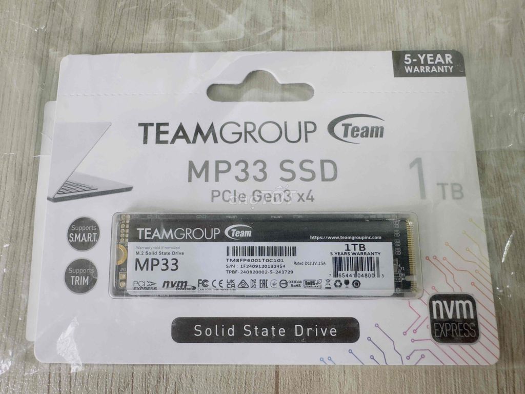 SSD NVMe 1TB Team MP33 1TB Nvme New Box