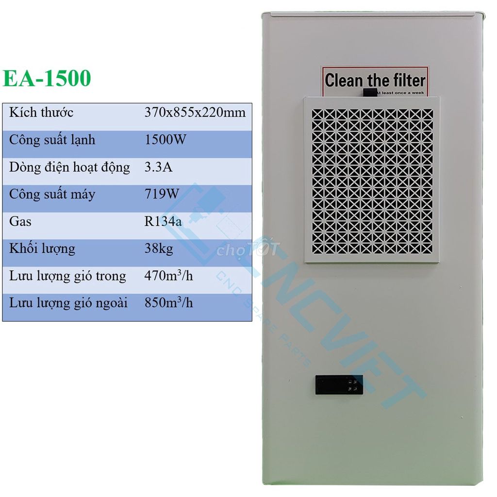 Máy lạnh tủ điện EA-1500 1500W cho máy CNC