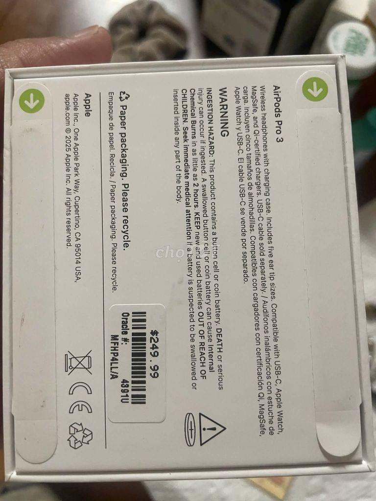 Tai nghe Apple AirPods Pro 3. Mua bán Tivi, Âm thanh tại Quận 4 Tp Hồ Chí Minh được đăng bởi Nguyen vu hình 1