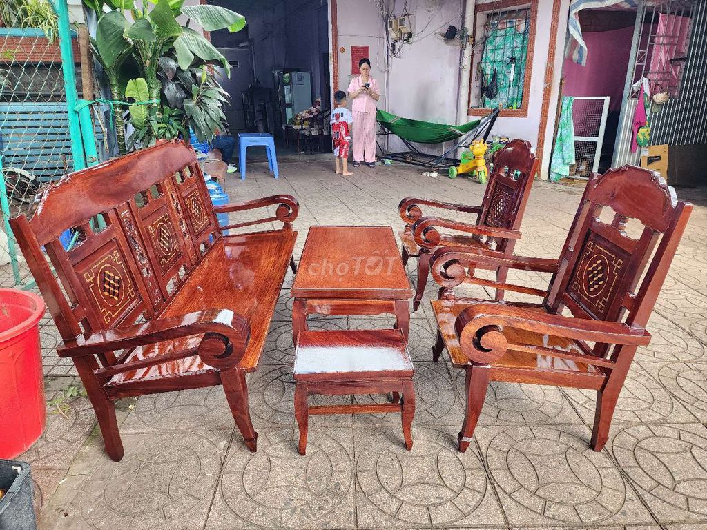 Bộ salon gỗ căm xe 6 món. Mua bán Bàn ghế tại Quận Bình Thuỷ Cần Thơ được đăng bởi Cường Đồ Gổ Cũ Xưa hình 1