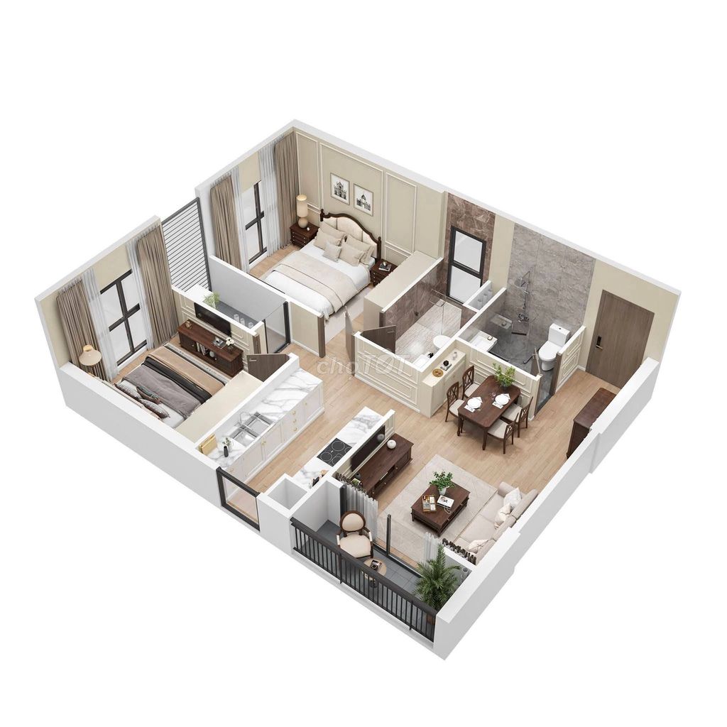 Квартира 2 спальни, The London, Vinhomes Ocean Park, вид на парк