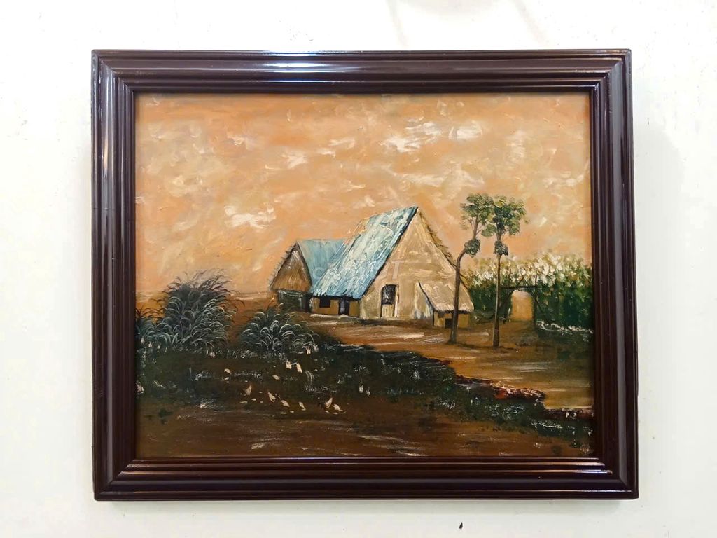 Tranh sơn dầu Ngôi nhà nhỏ 58x48 cm. Mua bán Đồ sưu tầm, đồ cổ tại Quận Hoàng Mai Hà Nội được đăng bởi Mai Xuân Tình hình 1