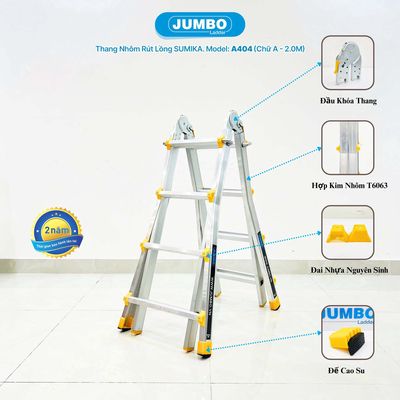 Thang Nhôm Rút Lồng JUMBO A404. Mua bán Đồ chuyên dụng, Giống nuôi trồng tại Huyện Hóc Môn Tp Hồ Chí Minh được đăng bởi ĐIỆN CƠ KIM PHÁT