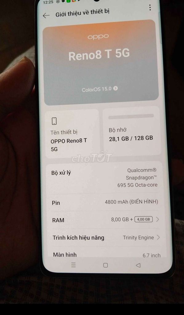 Oppo Reno8 T 5G 128GB 8GB Like New. Mua bán Điện thoại tại Quận Ninh Kiều Cần Thơ được đăng bởi Nobankxac hình 1