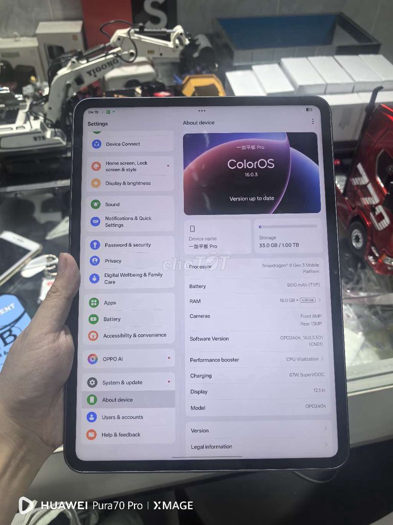 Oneplus pad 2 bản 16/1tb(1024gb) máy zin đẹp 99. Mua bán Máy tính bảng tại Thành phố Thủ Đức Tp Hồ Chí Minh được đăng bởi HP hình 1