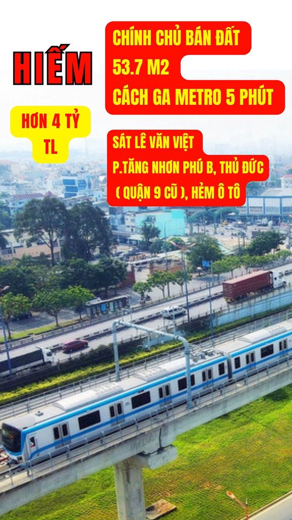BÁN ĐẤT QUẬN 9,SÁT GA METRO,LÊ VĂN VIỆT,P.TĂNG NHƠN PHÚ B,THỦ ĐỨC