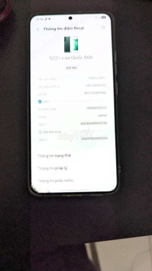 Samsung Galaxy S22+ Đã qua sử dụng. Mua bán Điện thoại tại Quận Cầu Giấy Hà Nội được đăng bởi Đức Trương Quốc hình 1