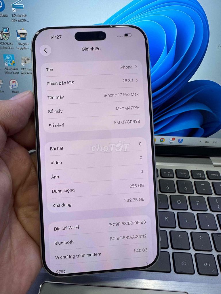 Apple iPhone 17 Pro Max 256GB Trắng 99% nguyên zin. Mua bán Điện thoại tại Quận 6 Tp Hồ Chí Minh được đăng bởi QUỐC THIÊN BÁN GÓP 0 ĐỒNG  hình 1