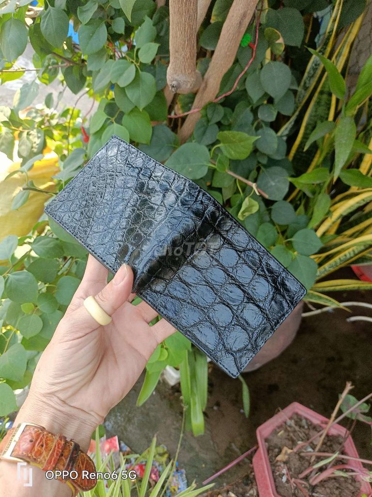 Ví da nam da cá sấu đen 9.5x12cm. Mua bán Túi xách tại Huyện An Phú An Giang được đăng bởi THẮNG ĐỒ DA hình 1