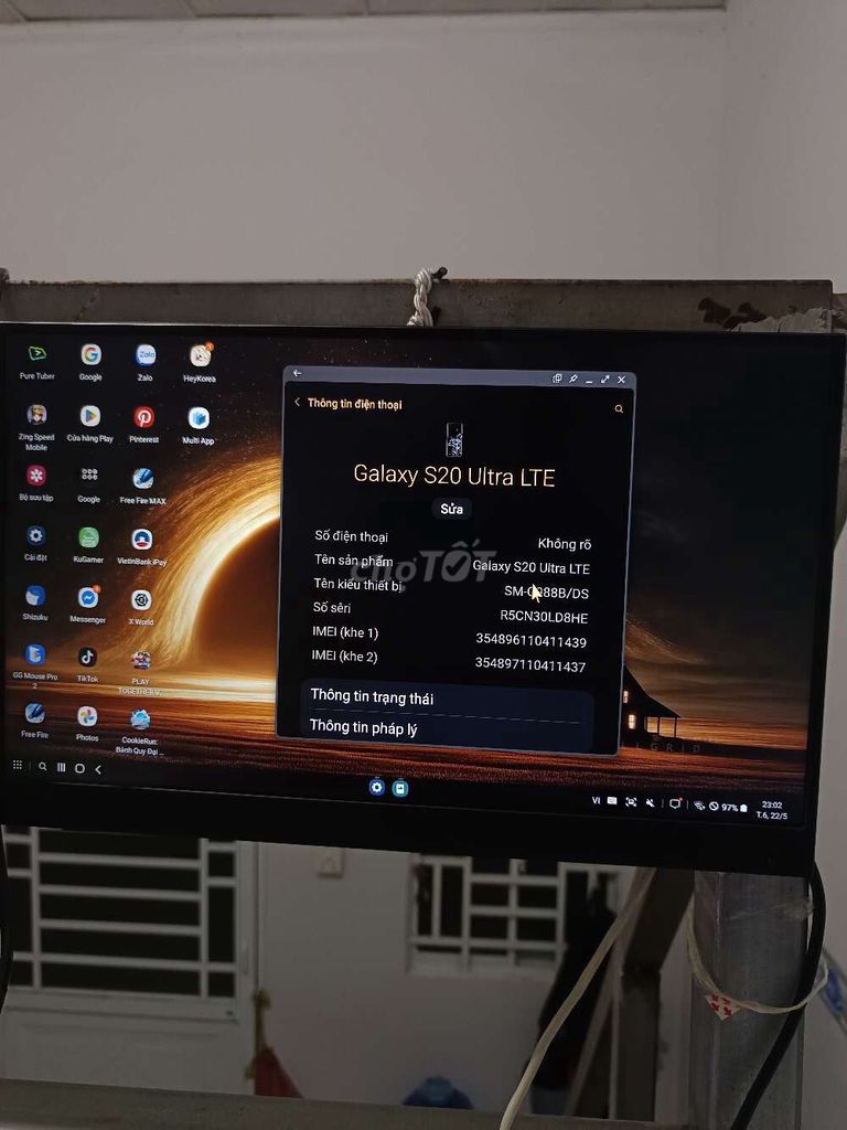SamSung Dex S20 Ultra. Mua bán Điện thoại tại Quận Bình Thuỷ Cần Thơ được đăng bởi Phạm Anh Hải hình 1
