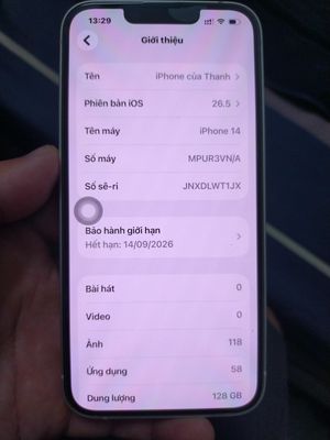 iPhone 14 128GB chính hãng màu trắng máy đẹp