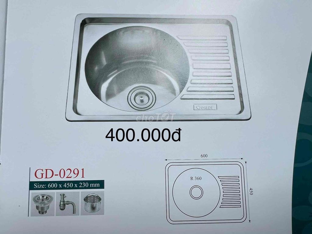 Chậu rửa chén Gorlde Inox GD0290 78x44. Mua bán Dụng cụ nhà bếp tại Quận 12 Tp Hồ Chí Minh được đăng bởi Nguyen Van Hau hình 1