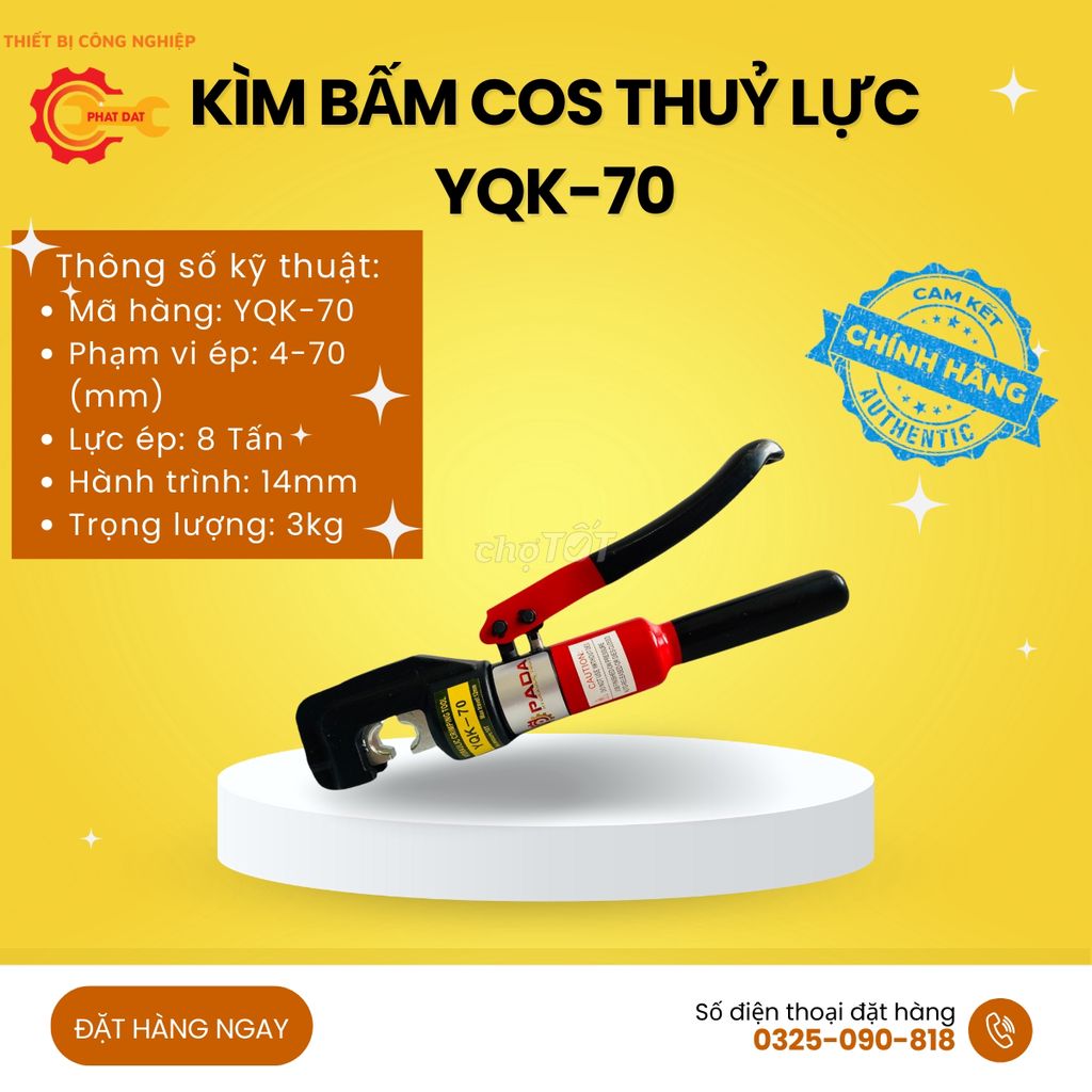 Kìm Bấm Cos Thủy Lực YQK-70