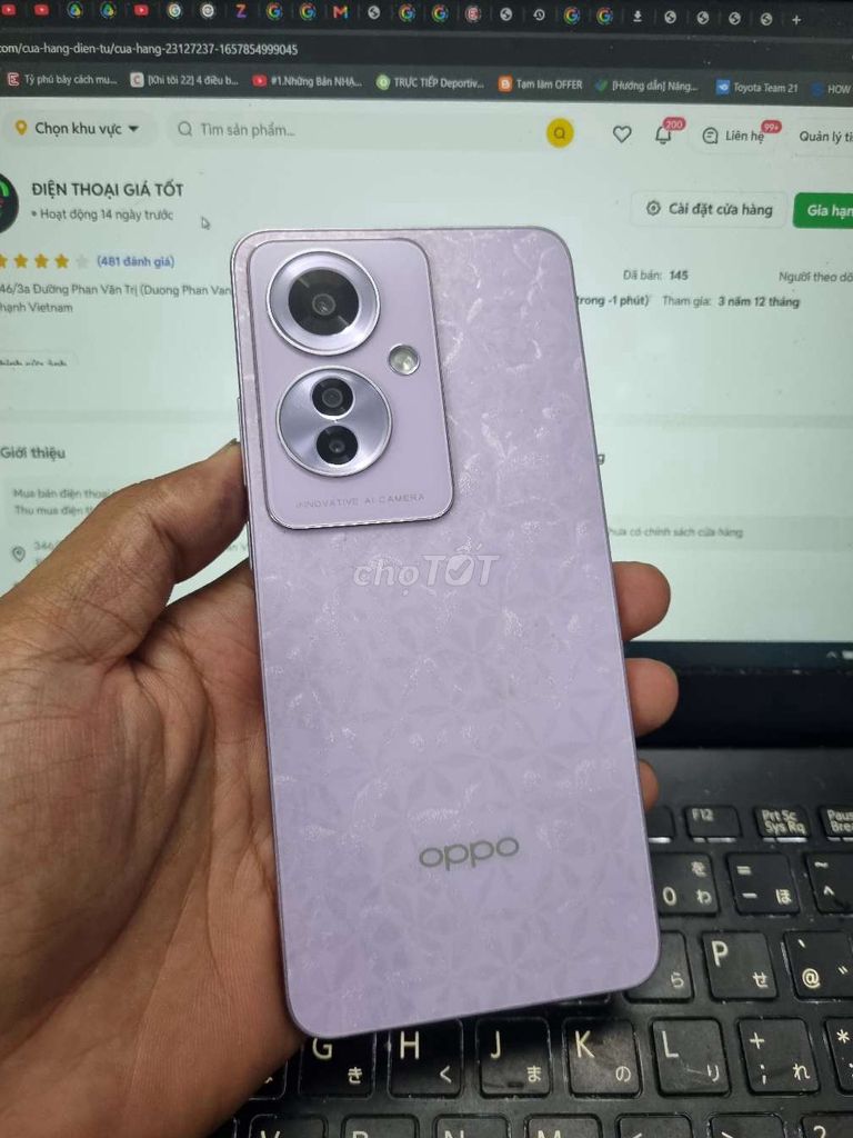 OPPO RENO 11F 5G 8GB.256GB PIN 5000 DIMENSITY 7050. Mua bán Điện thoại tại Quận Bình Thạnh Tp Hồ Chí Minh được đăng bởi Dân Mobile hình 1
