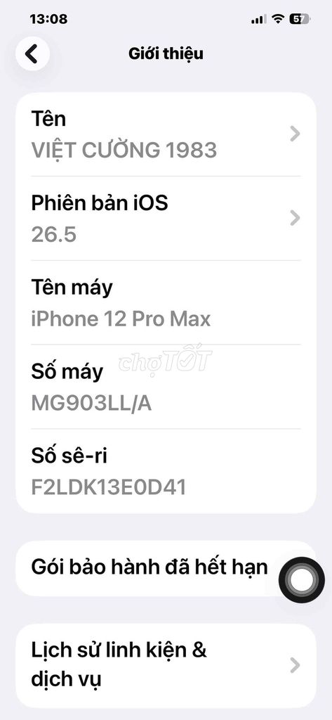 Apple iPhone 12 Pro Max 128GB Vàng Đã bảo trì pin. Mua bán Điện thoại tại Quận Long Biên Hà Nội được đăng bởi thèm tiền  hình 1