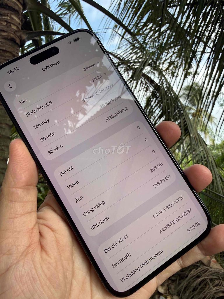 Apple iPhone 15 Pro Max 256GB Xám Zin all 2 sim. Mua bán Điện thoại tại Thành phố Sa Đéc Đồng Tháp được đăng bởi hà minh anh  hình 1