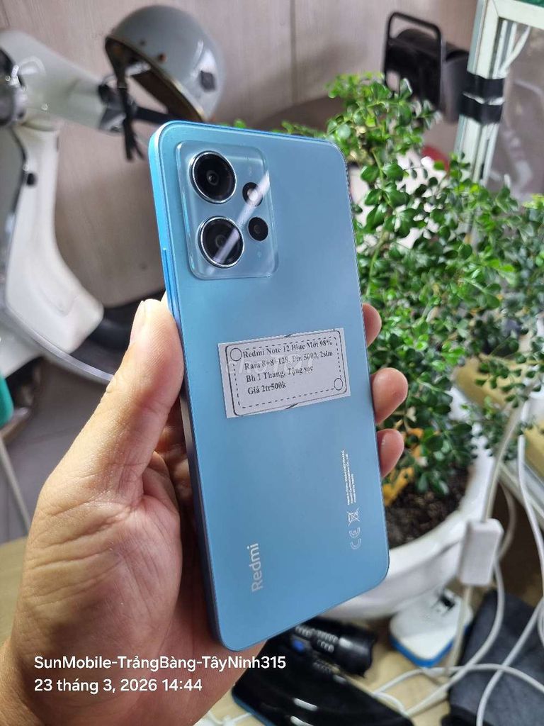 Redmi Note 12 R8+8+ 128G Blue pin5000 2sim. Mua bán Điện thoại tại Huyện Trảng Bàng Tây Ninh được đăng bởi Sun Mobile Shop Điện Thoại Trảng Bàng Tây Ninh 01 hình 1