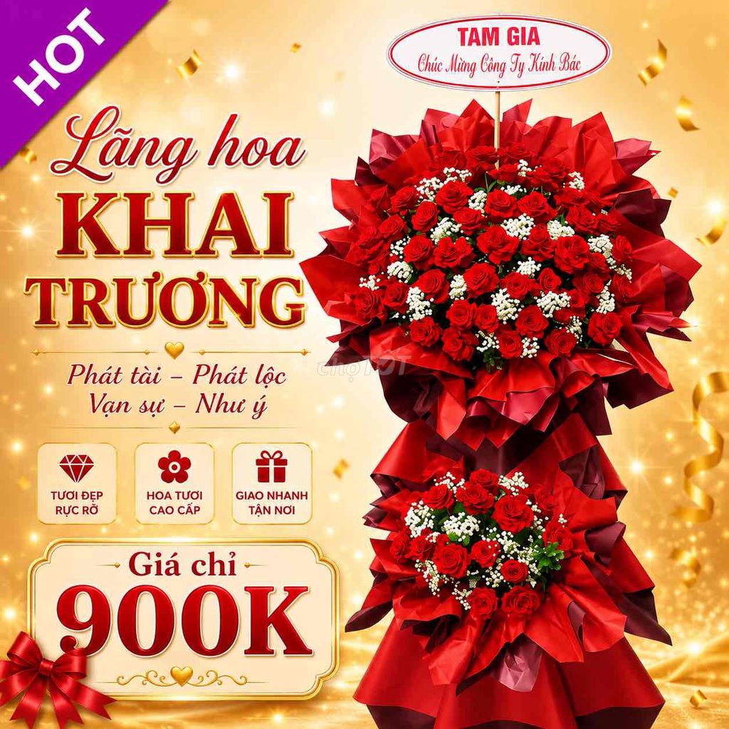 Lẵng Hoa Khai Trương Đỏ 2 Tầng Chúc Mừng Hồng Phát. Mua bán Cây cảnh, đồ trang trí tại Huyện Tiên Du Bắc Ninh được đăng bởi TRUNG TÂM TỔ CHỨC DỊCH VỤ CƯỚI HỎI TRỌN GÓI DUYÊN GẤM hình 1