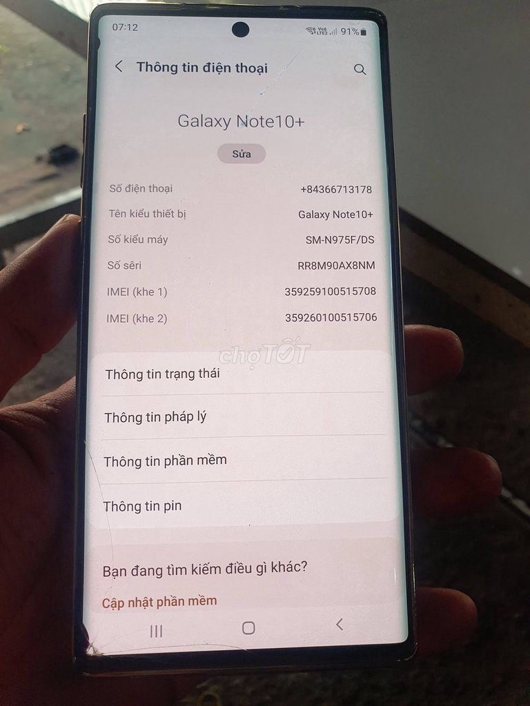 Samsung Galaxy Note 10+ 256GB Đa sắc. Mua bán Điện thoại tại Huyện Hóc Môn Tp Hồ Chí Minh được đăng bởi Hội Đồ Điện Tử hình 1