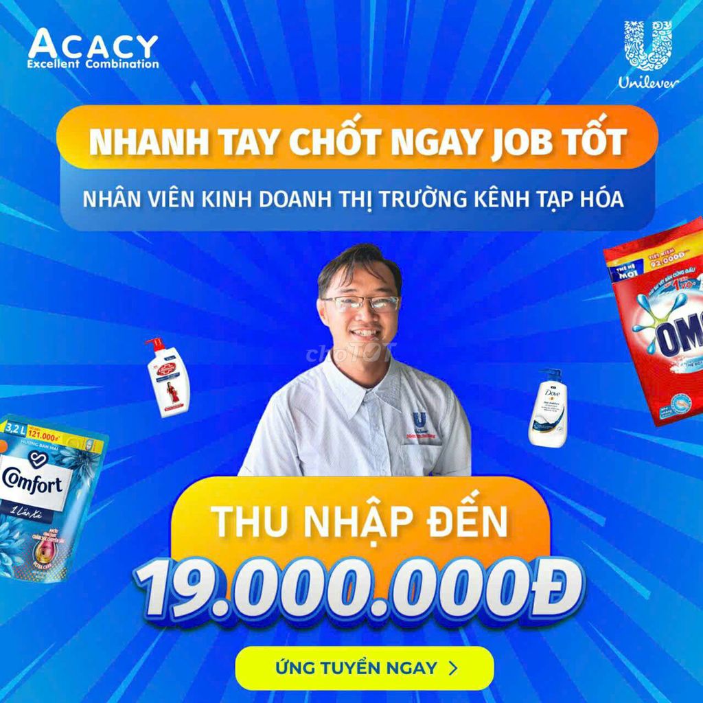 VIỆC SALE THỊ TRƯỜNG UNILEVER MỎ CÀY NAM BẾN TRE