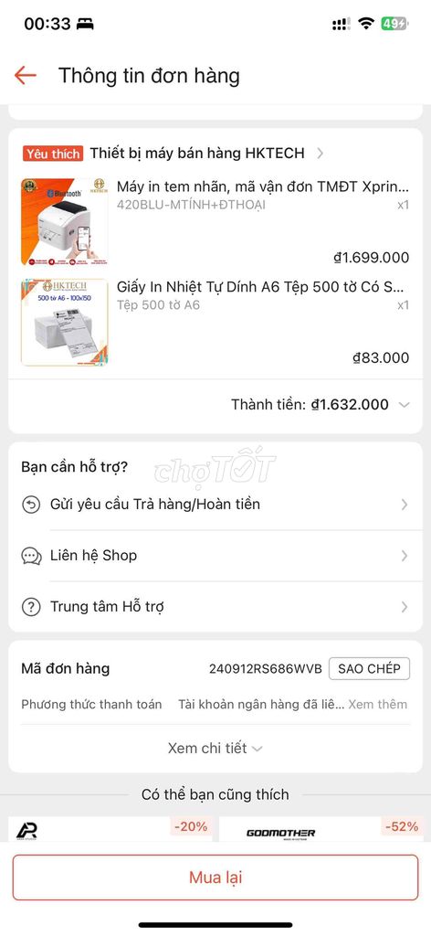 1 Máy in Xprinter 420B mới 100%