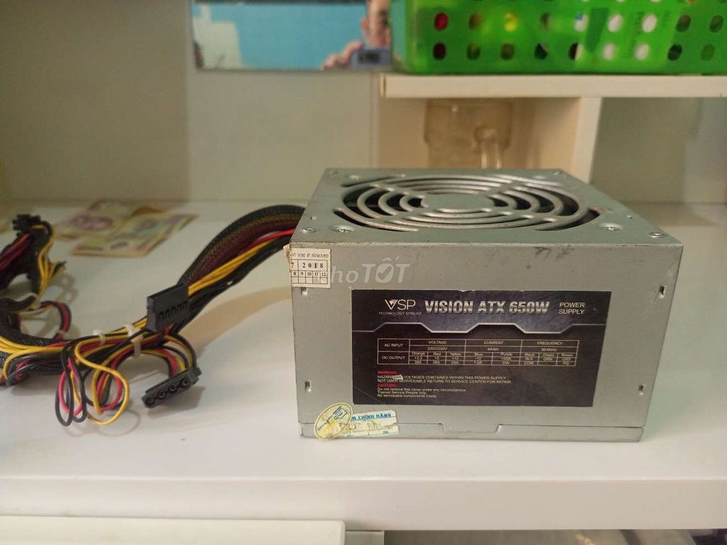 Nguồn máy tính VSP Vision ATX 650W Xám. Mua bán Linh kiện (RAM, Card...) tại Huyện Châu Thành Kiên Giang được đăng bởi Chí Nguyện PC hình 1