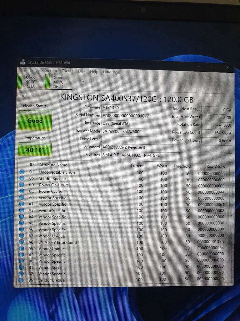 Ổ cứng SSD Kingston 120GB mới 100%