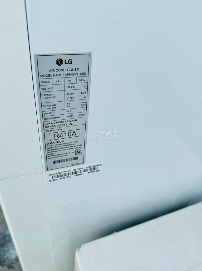 Máy lạnh tủ đứng LG APNQ48GT3E4 5hp Cũ