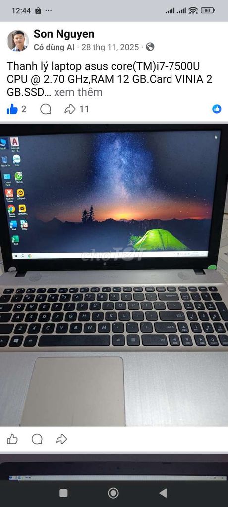 Asus i7-7500U 12GB/512GB. Mua bán Laptop tại Huyện Trảng Bom Đồng Nai được đăng bởi nguyen y truong son hình 1