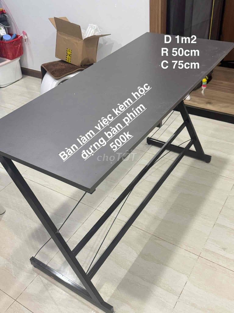 Bàn làm việc đặt làm 50x120cm khung sắt cứng cáp