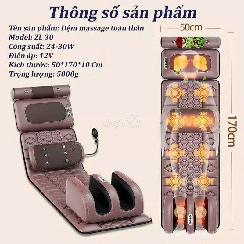 Đệm massage ZL 30 Nâu. Mua bán Nội thất, đồ gia dụng khác tại Quận Bình Tân Tp Hồ Chí Minh được đăng bởi Thu Tran hình 1