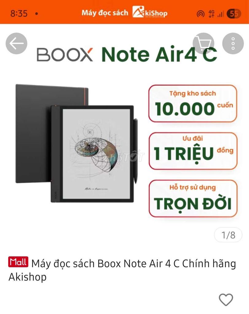 Máy đọc sách Boox Note Air 4C 99%. Mua bán Máy tính bảng tại Quận 7 Tp Hồ Chí Minh được đăng bởi Quốc hình 1