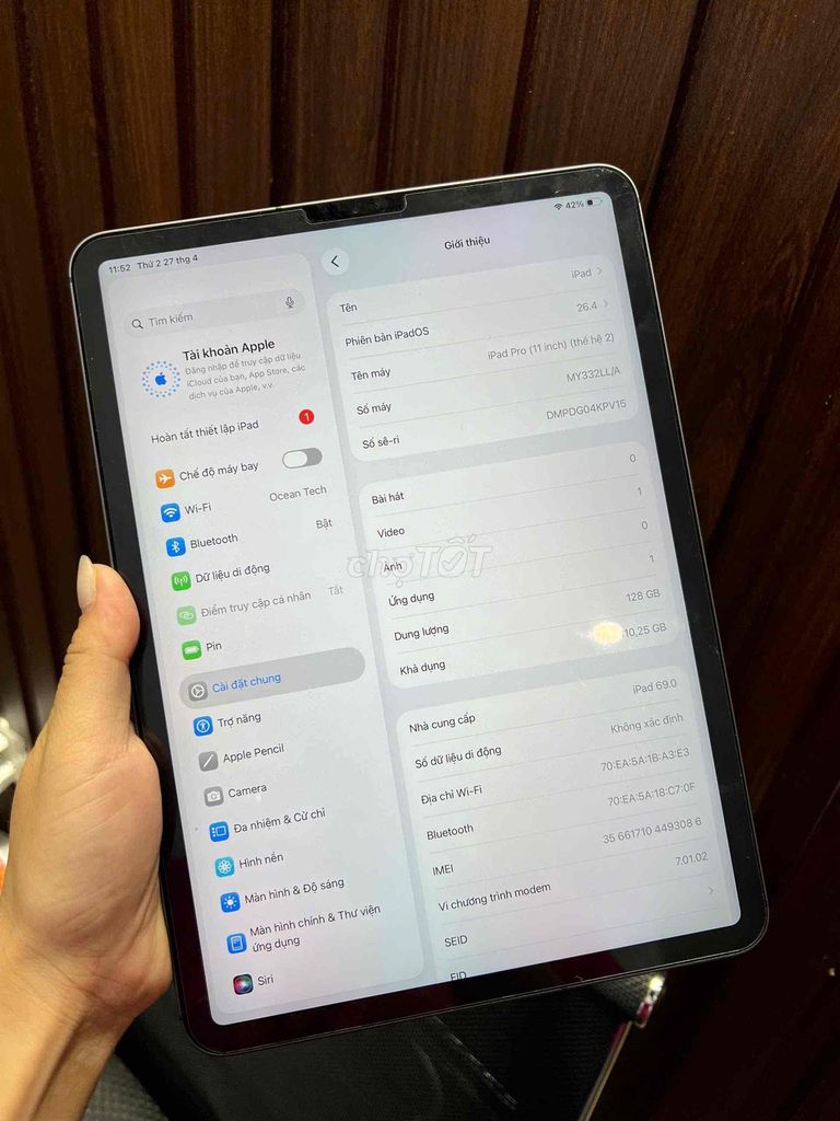 Apple iPad Pro 2020 128GB 4G Xám. Mua bán Máy tính bảng tại Quận Long Biên Hà Nội được đăng bởi Lưu Quỳnh Anh hình 1