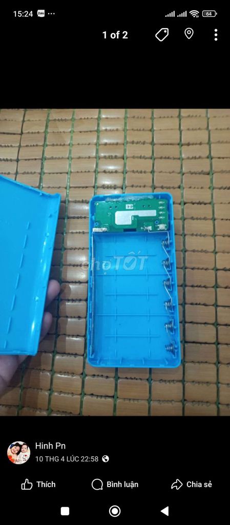Hộp pin dự phòng Xanh dương. Mua bán Phụ kiện (Màn hình, Chuột...) tại Huyện Quảng Điền Thừa Thiên Huế được đăng bởi hàng boom lazada hình 1