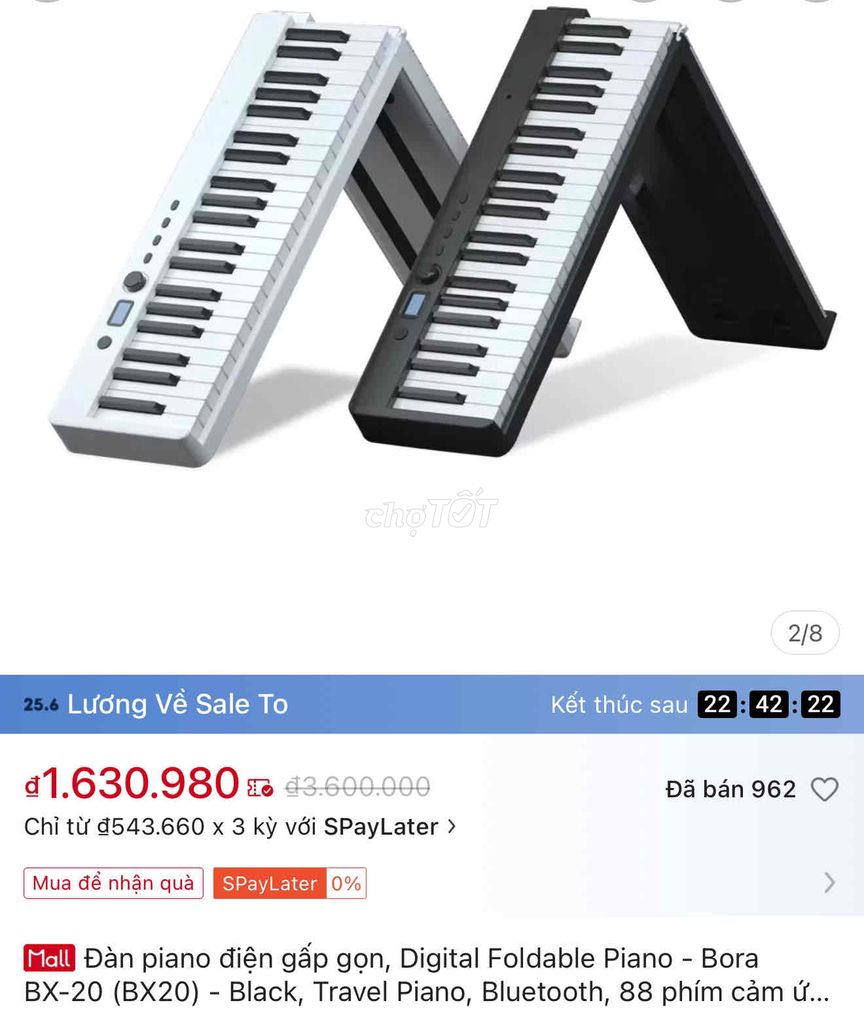 Pass đàn piano gấp gọn BX20 – màu đen
