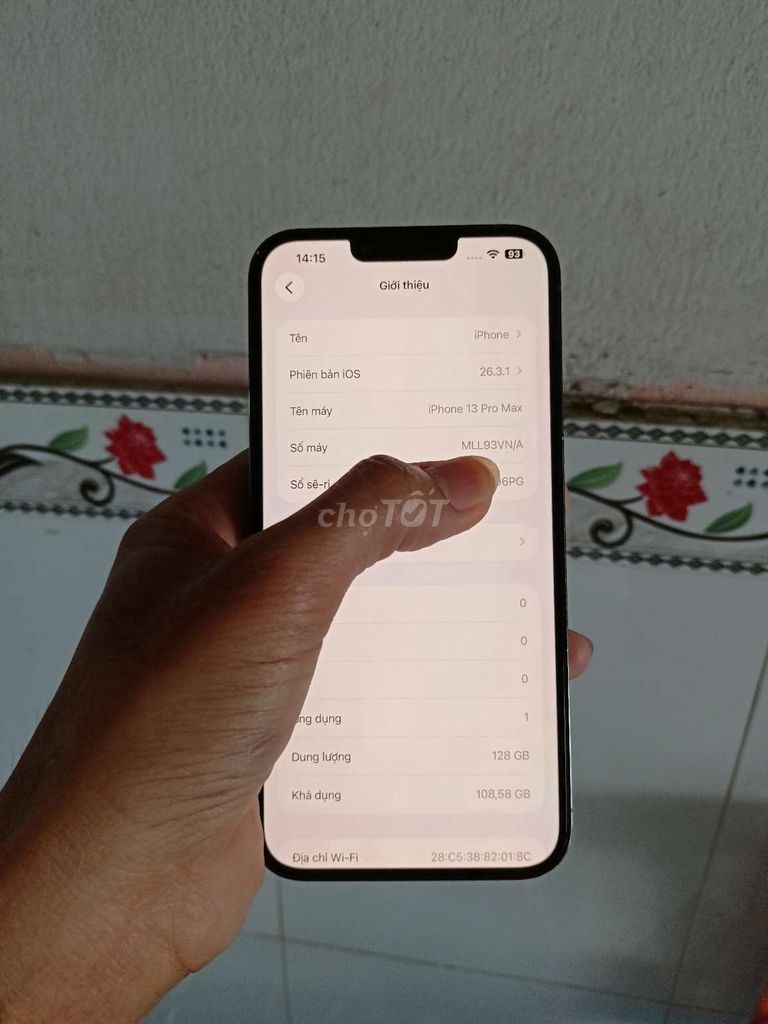 iPhone 13 Pro Max 128GB máy vn chuẩn zin đẹp. Mua bán Điện thoại tại Quận Bình Thuỷ Cần Thơ được đăng bởi CH Thuan Mobile hình 1