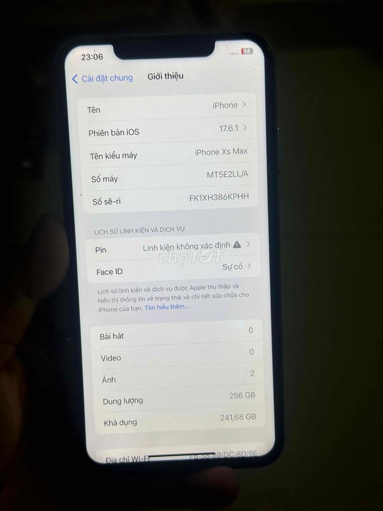 Apple iPhone Xs Max 256GB Bạc mất Face ID. Mua bán Điện thoại tại Thành phố Thuận An Bình Dương được đăng bởi Trung Apple Ko bán góp hình 1