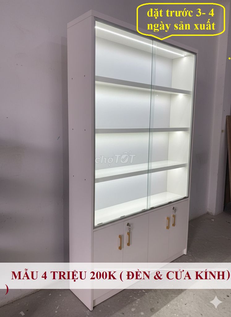 TỦ TRƯNG BÀY 120X200X30 SẴN ĐÈN & CỬA KÍNH . Mua bán Tủ, kệ gia đình tại Quận Bình Thạnh Tp Hồ Chí Minh được đăng bởi  BÀN GHẾ VĂN PHÒNG VÀ TỦ TRƯNG BÀY SHOP hình 1
