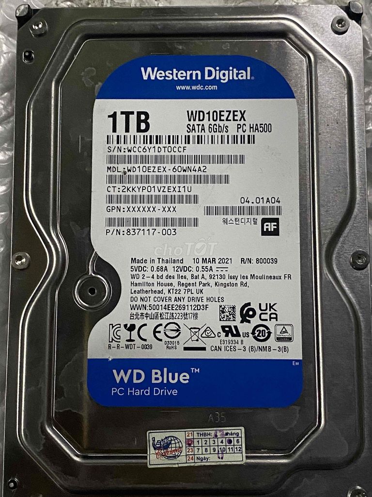 Ổ cứng HDD Western Digital WD10EZEX 1TB. Mua bán Linh kiện (RAM, Card...) tại Quận Thanh Khê Đà Nẵng được đăng bởi Ngân Computer hình 1