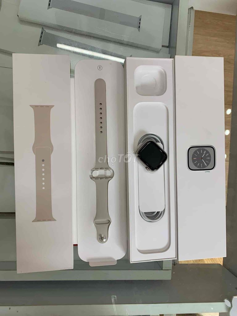 bán apple watch sr7/41 Thép trắng zin keng