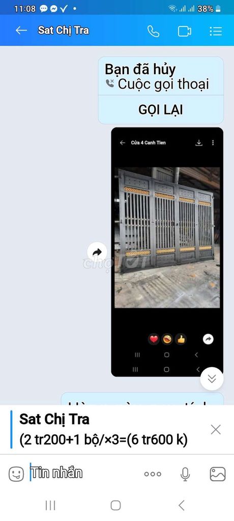 Cửa cổng Sắt kẽm moi àng 4 cánh 3.2m. Mua bán Nội thất, đồ gia dụng khác tại Huyện Bình Chánh Tp Hồ Chí Minh được đăng bởi Hương Ny Cửa Sắt hình 1