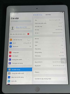 Apple iPad Air 16GB Xám mới 90% như hình