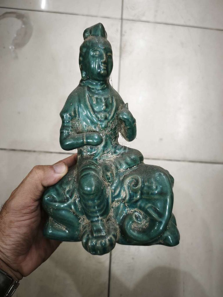 Tượng Phật giáo Gốm sứ Xanh ngọc 20cm. Mua bán Đồ sưu tầm, đồ cổ tại Quận 11 Tp Hồ Chí Minh được đăng bởi kim Khánh hình 1